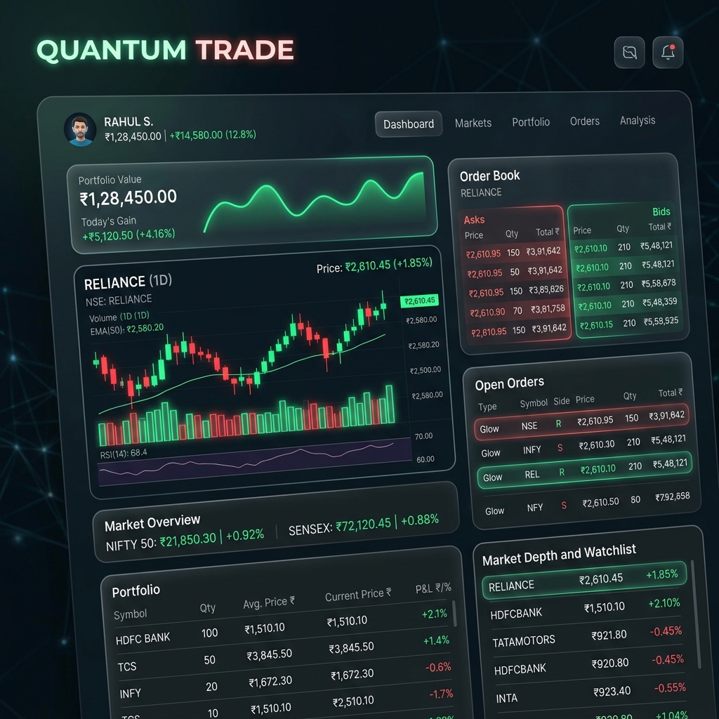 The Good Trader App Dashboard UI Mockup